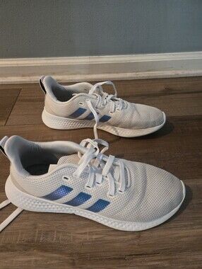 Adidas White & Blue Athletic Shoes – Men’s 9.5